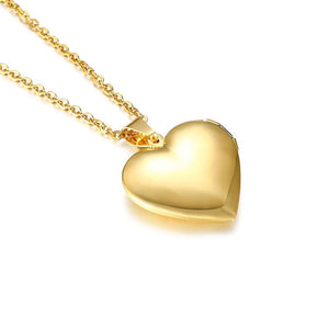 Heart Shaped Box Pendant Necklace In Gold