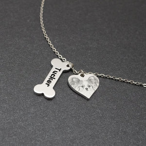 Pet Photo Name Custom Pendant Necklace