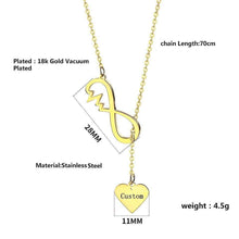 Load image into Gallery viewer, Custom Infinity Heartbeat Long Chain Necklace
