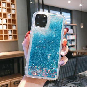 Liquid Quicksand Bling Glitter Phone Case For iPhone 11 Pro Max XS X XR 6 6S 8 7 Plus 5 5S SE Water Shine Silicon Cover