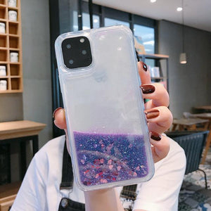 Liquid Quicksand Bling Glitter Phone Case For iPhone 11 Pro Max XS X XR 6 6S 8 7 Plus 5 5S SE Water Shine Silicon Cover