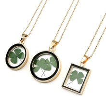 Load image into Gallery viewer, Lucky Four Leaf Real Flower Necklace
