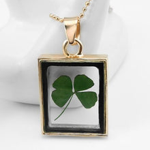 Load image into Gallery viewer, Lucky Four Leaf Real Flower Necklace
