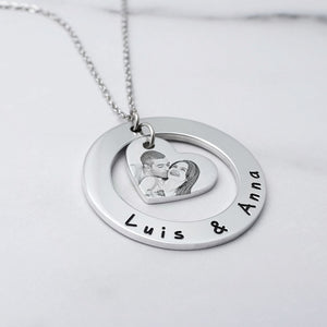 Custom Photo Stainless Steel Engraved Necklace