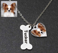 Load image into Gallery viewer, Pet Photo Name Custom Pendant Necklace
