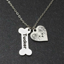 Load image into Gallery viewer, Pet Photo Name Custom Pendant Necklace
