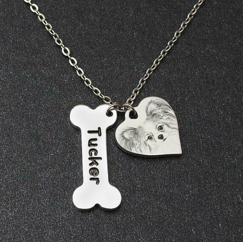 Pet Photo Name Custom Pendant Necklace