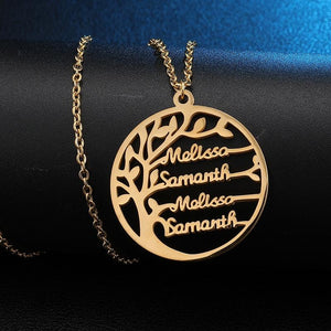 Tree Of Life Custom Name Necklace Gold