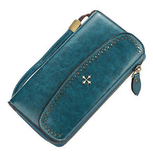 Load image into Gallery viewer, Custom Name Engraving Zipper Fashion Leather Long Wallet For Women
