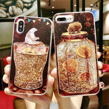 Load image into Gallery viewer, Quicksand holster for iPhone X 7 for iPhone 6 6s Plus XR XS Max 11PRO Flamingo phone case Bling Dynamic Love Hearts back cover
