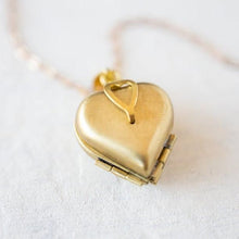 Load image into Gallery viewer, Heart Shaped Four Layer Photo Box Pendant Necklace Gold
