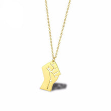 Load image into Gallery viewer, Black Lives Matter Resist Fist Power Solidarity Necklace
