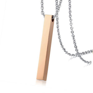 Long Bar Vertical Necklace Rose Gold