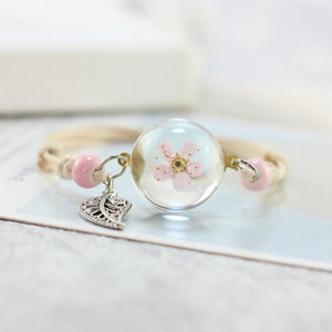 Hand-made Dried Flower Charm Bracelet