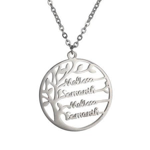 Tree Of Life Custom Name Necklace Silver