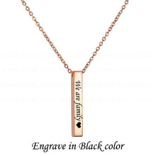 Load image into Gallery viewer, Custom Name Date Bar Necklace Rose Gold
