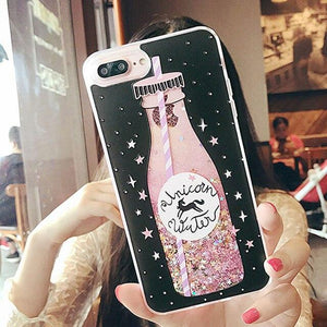 Quicksand holster for iPhone X 7 for iPhone 6 6s Plus XR XS Max 11PRO Flamingo phone case Bling Dynamic Love Hearts back cover