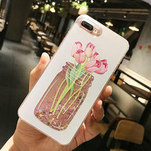 Load image into Gallery viewer, Quicksand holster for iPhone X 7 for iPhone 6 6s Plus XR XS Max 11PRO Flamingo phone case Bling Dynamic Love Hearts back cover
