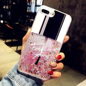 Quicksand holster for iPhone X 7 for iPhone 6 6s Plus XR XS Max 11PRO Flamingo phone case Bling Dynamic Love Hearts back cover