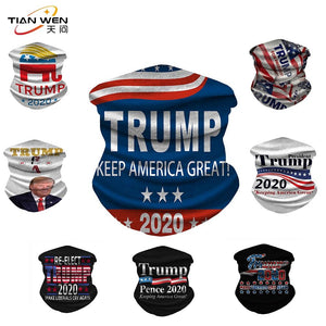 Trump 2020 Flags Ice Silk Fabric Cycling Bike Bicycle Riding Scarf Variety Magic Headband Veil Scarves Face Mesh Bandanas Mask