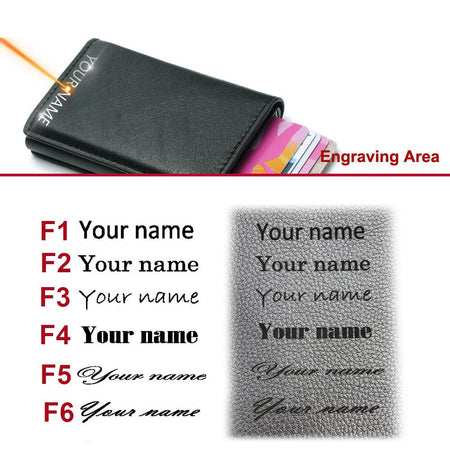 Custom Name Card Holder Anti RFID Slimwallet