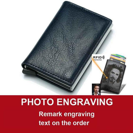Photo Engraving Card Holder- Anti RFID Leather