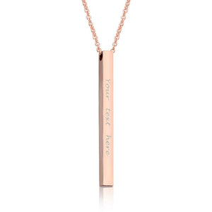 Custom Necklace Engraved Rose Gold