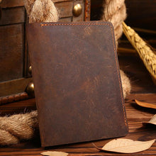 Load image into Gallery viewer, Personalized Name Engraving Mens Leather Wallet
