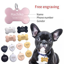 Load image into Gallery viewer, Stainless Steel Pet Dog Collar Accessories Customized Dog Cat Id Tag Name Telephone Free Engraving

