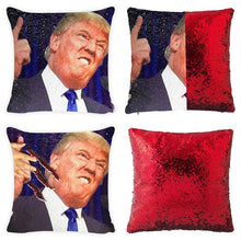 Load image into Gallery viewer, Fashion Shining Trump Cushion Reversible Color Changing Pillow Case Magical Nicolas Cage Cushion Cover with Sequins Pillow Cover
