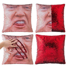 Load image into Gallery viewer, Fashion Shining Trump Cushion Reversible Color Changing Pillow Case Magical Nicolas Cage Cushion Cover with Sequins Pillow Cover
