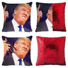 Load image into Gallery viewer, Fashion Shining Trump Cushion Reversible Color Changing Pillow Case Magical Nicolas Cage Cushion Cover with Sequins Pillow Cover
