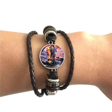 Load image into Gallery viewer, *NEW* 2020 USA Trump Collection Election Leather Bracelet
