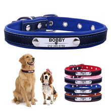 Load image into Gallery viewer, AiruiDog Adjustable Personalized Dog Collar Leather Puppy ID Name Custom Engraved XS-L
