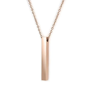 Personalized Stainless Steel Necklace Rose Gold