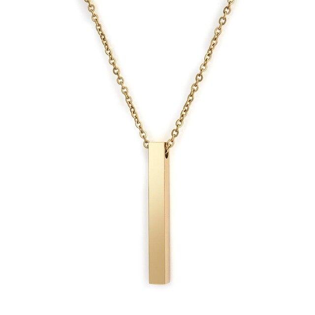 Personalized Stainless Steel Necklace Gold