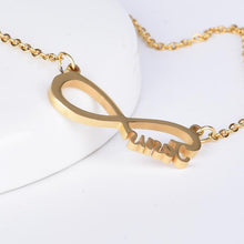 Load image into Gallery viewer, Custom Single Name Infinity Necklace Gold Plated
