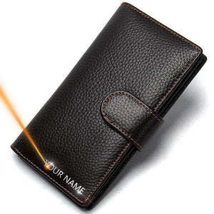 Men's Engraved Laser Leather Wallet