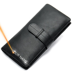 Men's Engraved Laser Leather Wallet