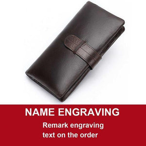 Men's Engraved Laser Leather Wallet