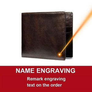 Personalized Name Engraving Leather Short Wallet