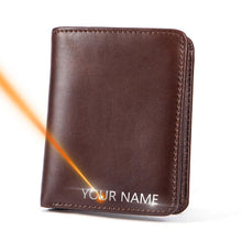 Load image into Gallery viewer, Custom Name Engraving Bifold wallet
