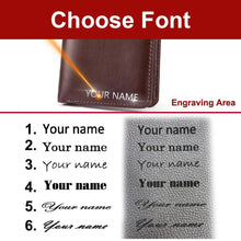 Load image into Gallery viewer, Custom Name Engraving Bifold wallet
