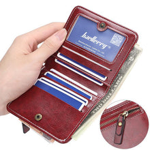 Load image into Gallery viewer, Custom Name Engraving Leather Short Wallet
