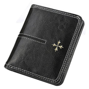 Custom Name Engraving Leather Short Wallet