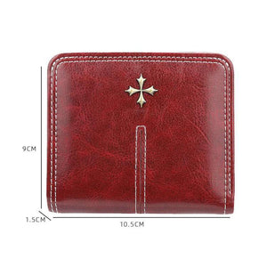 Custom Name Engraving Leather Short Wallet