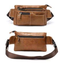 Load image into Gallery viewer, Custom Name Engraving  Leather Waist Bag For Men
