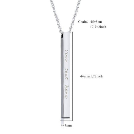 Custom Necklace Engraved Silver