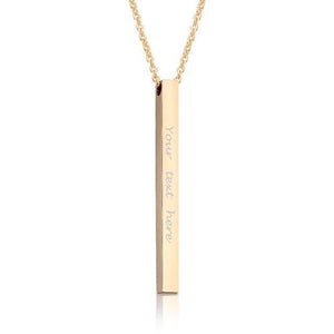 Custom Necklace Engraved Gold