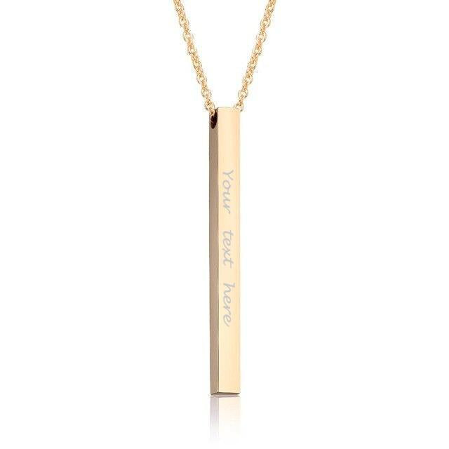 Custom Necklace Engraved Gold